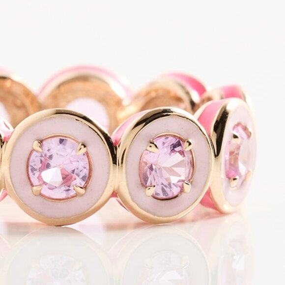 Alison Lou Pink Sapphire Eternity Band – 14K Gold, Size 6 - Picture 1 of 5